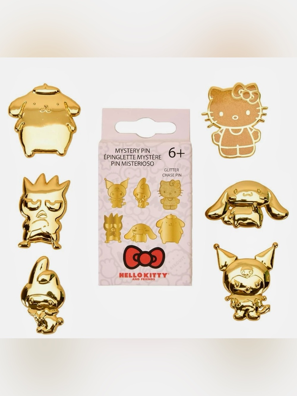 New Hello Kitty & Friends Mystery Glitter Pin - Gold